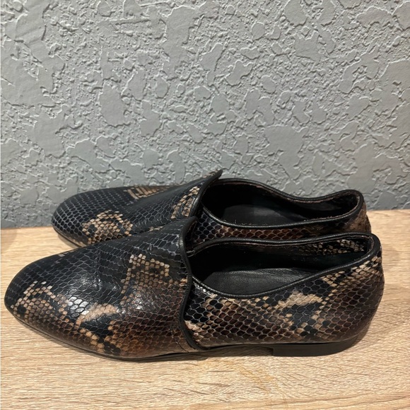Aquatalia “Revy” Soft Nappa Flats Snakeskin Print Leather Italian Loafer Sz 8 - Picture 4 of 7